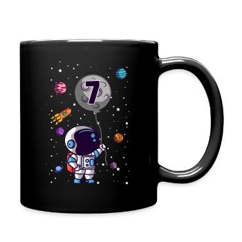 Astronaute 7e anniversaire de l'espace extra-atmosphérique pour garçon - Mug uni - noir - Droite