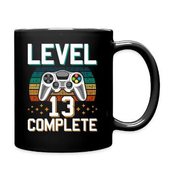 Level 13 Unlocked Gamer 13 year old gift - Full Colour Mug - black - Right
