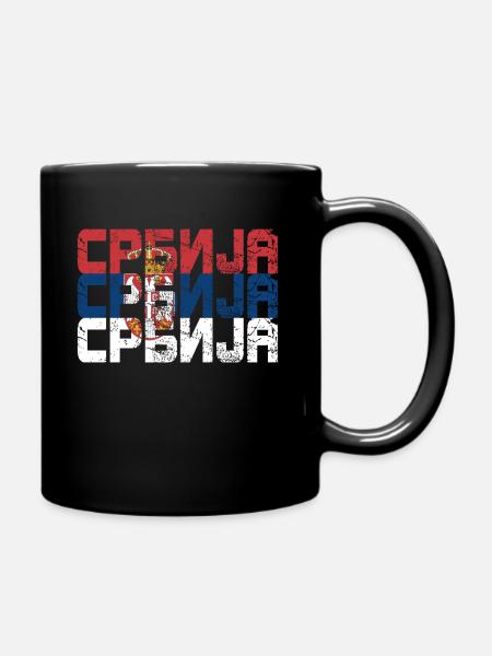 Serbien - Srbija - Tasse einfarbig - Schwarz