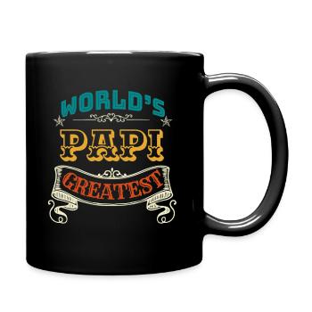 WORLDS GREATEST PAPI - Tasse einfarbig - Schwarz - Rechts
