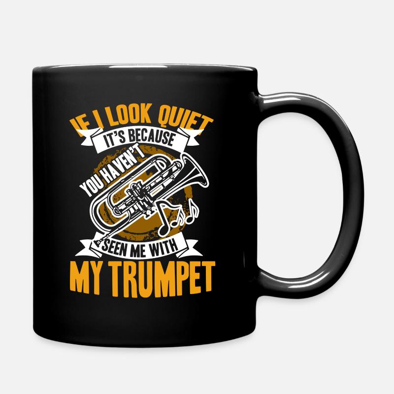 Trompete sah mich mit meiner Trompete - Tasse einfarbig - Schwarz