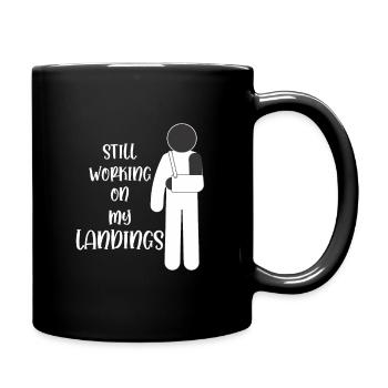 Gebrochener Arm Gute Besserung Stuntman Kind - Tasse einfarbig - Schwarz - Rechts