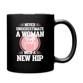 Hip replacement surgery wife mother recovery - Full Colour Mug - black - Right