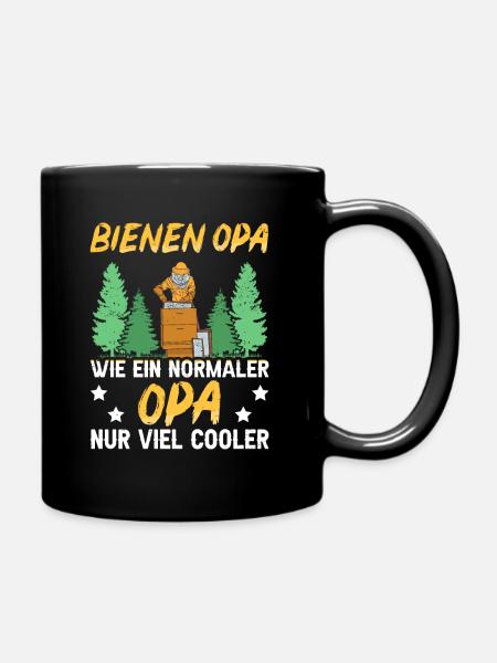 Bienen Opa Imker Spruch Geschenkidee - Tasse einfarbig - Schwarz