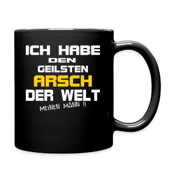 Ich habe den geilsten Arsch der Welt meinen Mann - Tasse einfarbig - Schwarz - Rechts