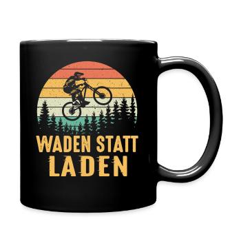 Waden statt laden - Tasse einfarbig - Schwarz - Rechts