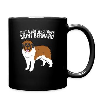 Nur Ein Junge der Bernhardiner Hunde Liebt - Tasse einfarbig - Schwarz - Rechts