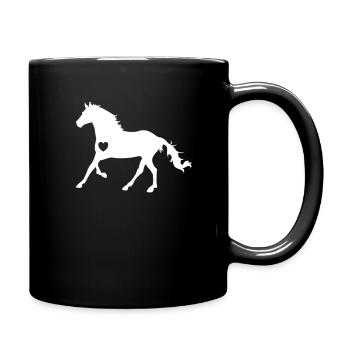 Horse with heart horse love pony rider gift - Full Colour Mug - black - Right