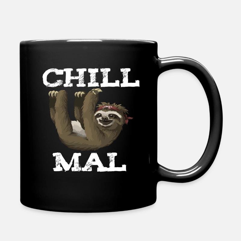 Chill, relax, traîne le paresseux - Mug uni - noir