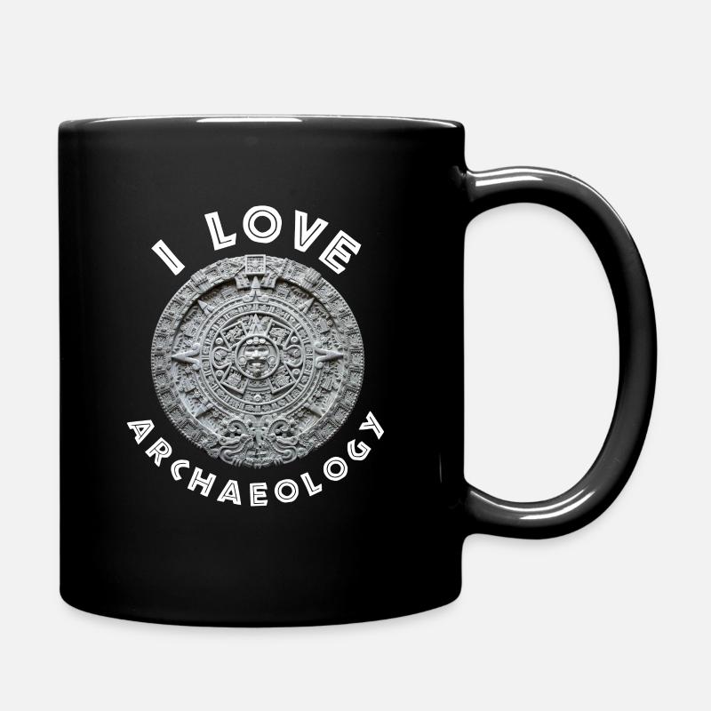 Ich liebe Archäologie Aztekenkalender - Tasse einfarbig - Schwarz