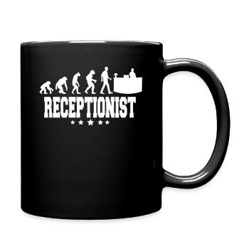 evolution of receptionist - Full Colour Mug - black - Right