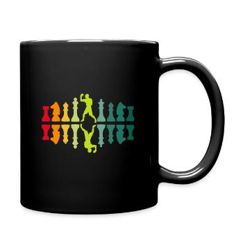 Chess Boxing Retro - Tasse einfarbig - Schwarz - Rechts
