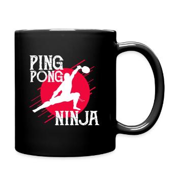 Pingpong Ninja - Tasse einfarbig - Schwarz - Rechts