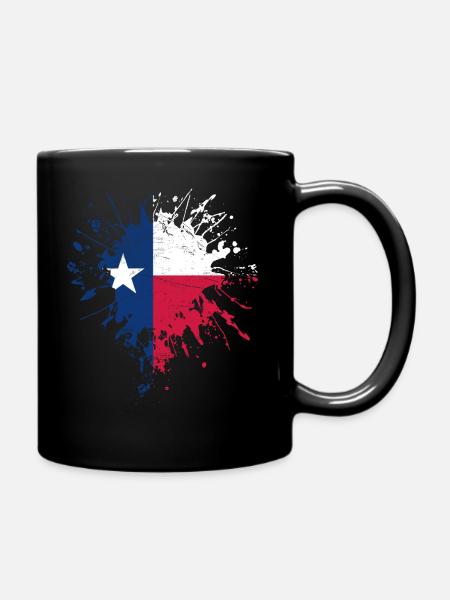 Texas Flagge - Tasse einfarbig - Schwarz