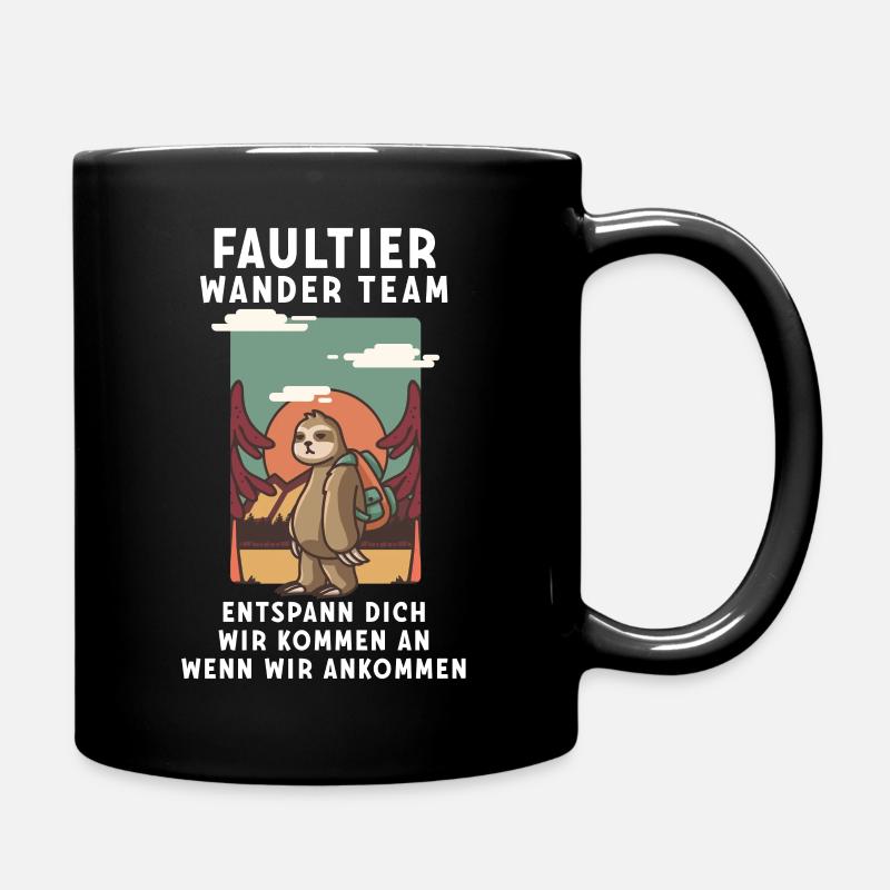 Bergsteiger Wandern Wanderer Faultier Wander Team - Tasse einfarbig - Schwarz