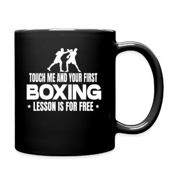 Touch me boxing martial arts knockout fist fight - Full Colour Mug - black - Right