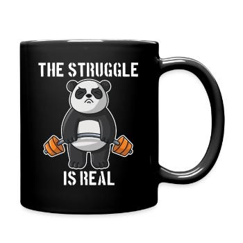 Panda Fitness Gym workout the struggle is real - Tasse einfarbig - Schwarz - Rechts