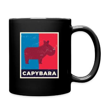 Capybara Wasserschwein Meerschweinchen Duplex - Tasse einfarbig - Schwarz - Rechts