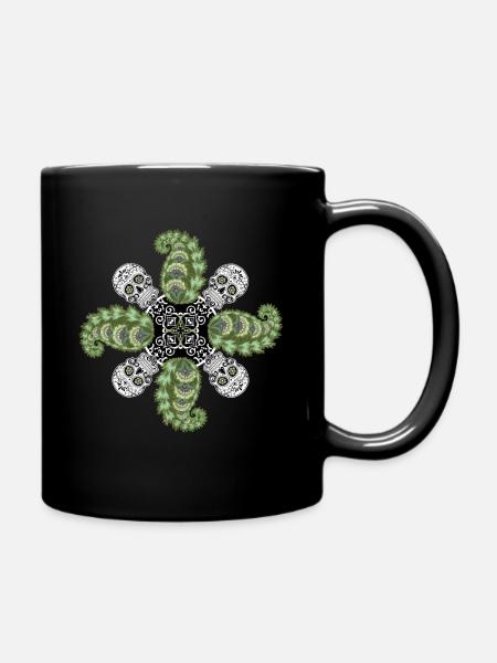 Sugar Skull Skull Vintage Halloween Design - Mug uni - noir