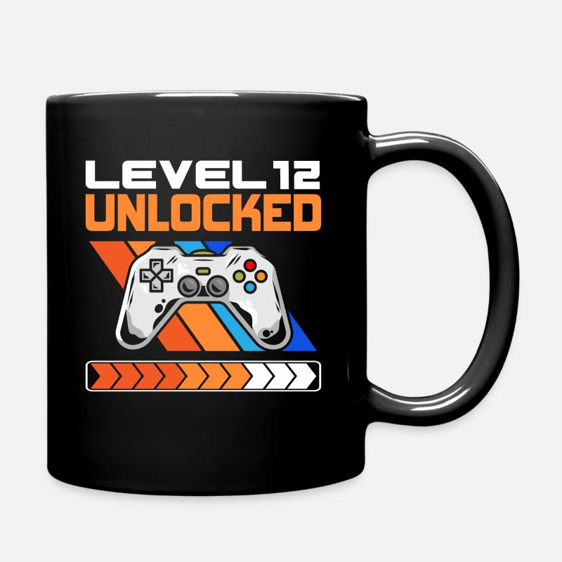 12. Geburtstag Level 12 Unlocked 12 Jahre alt - Tasse einfarbig - Schwarz