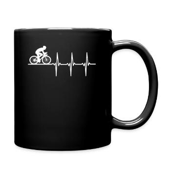 Bicycle heartbeat cycling bike mountain bike - Full Colour Mug - black - Right