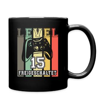 15. Geburtstag Jungen Gamer Level 15 freigeschalte - Tasse einfarbig - Schwarz - Rechts