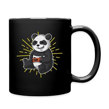 Gamer Panda Nur noch eine Runde Gaming mit Leidens - Tasse einfarbig - Schwarz - Rechts