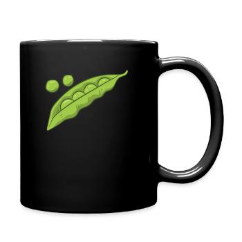 Erbsen Gemüse Geschenk Erbsen Kostüm - Tasse einfarbig - Schwarz - Rechts