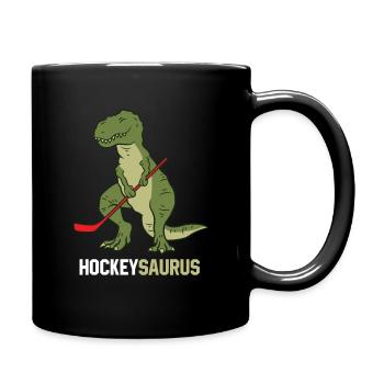Cute Dinosaur Ice Hockey Dinosaur Hockeysaurus - Full Colour Mug - black - Right