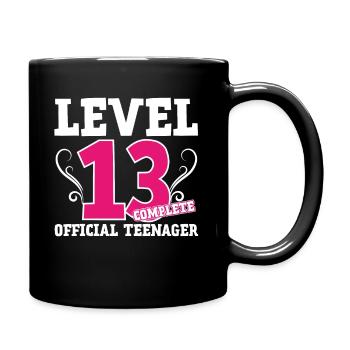 13th birthday 13 years teenager gift girl - Full Colour Mug - black - Right