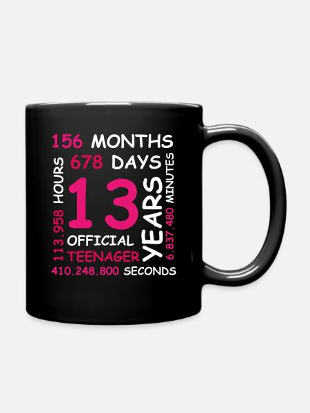 13e anniversaire fille cadeau adolescent 13 ans - Mug uni - noir