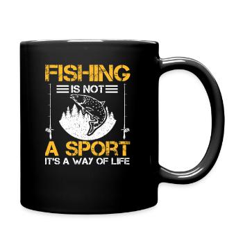 Fishing funny angler saying - Full Colour Mug - black - Right