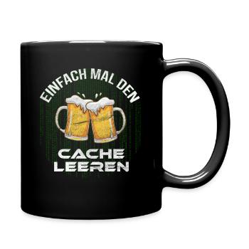 Cache leeren mit Bier Informatiker Programmierer - Tasse einfarbig - Schwarz - Rechts
