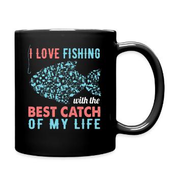 Pêche pêcheur pêche pêcheur poisson canne à pêche cadeau - Mug uni - noir - Droite