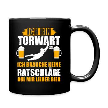 Torwart Bier Feiern Torhüter Fußballteam Lustige S - Tasse einfarbig - Schwarz - Rechts