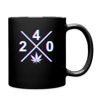 Cooles Marihuana Weed Smoker Geschenk - Tasse einfarbig - Schwarz - Rechts