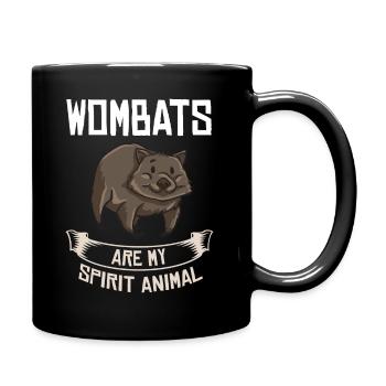 Wombat Australien Lustiges Nacktnasenwombat - Tasse einfarbig - Schwarz - Rechts