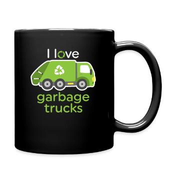 Funny I Love Garbage Trucks Gift - Tasse einfarbig - Schwarz - Rechts