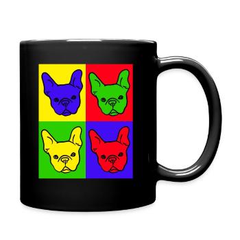 französische bulldogge t shirt damen Herren - Tasse einfarbig - Schwarz - Rechts