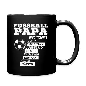 Fußball PAPA GESCHENKIDEE GEBURTSTAG - Tasse einfarbig - Schwarz - Rechts