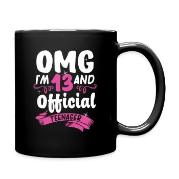 13th birthday official teenager girl gift - Full Colour Mug - black - Right