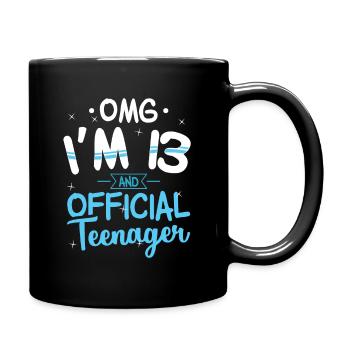 13th birthday official teenager gift - Full Colour Mug - black - Right