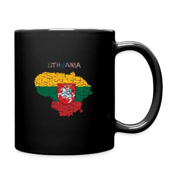 Lithuania Flag - Art Design - Full Colour Mug - black - Right