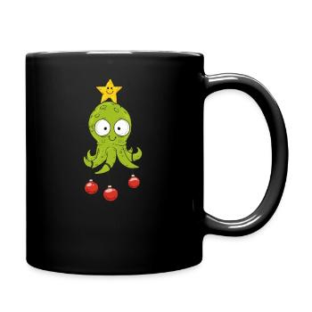 Cute octopus Christmas octopus - Full Colour Mug - black - Right