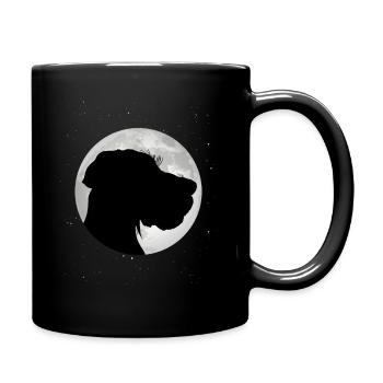 Chiens de chien de chasse de la lune à poil dur allemand - Mug uni - noir - Droite