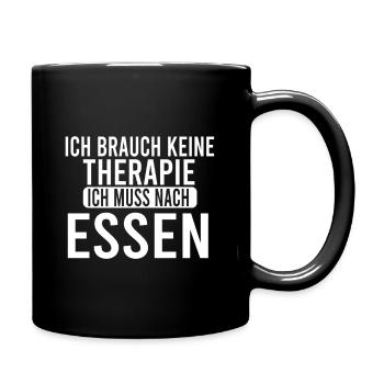 Essen Tshirt für Damen Herren Geschenk - Tasse einfarbig - Schwarz - Rechts
