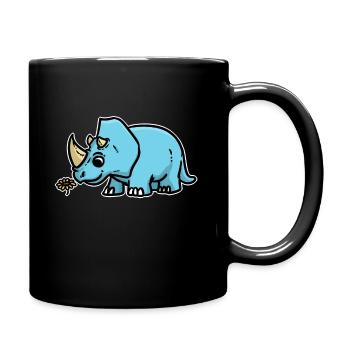 Triceratops dino dinosaur - Full Colour Mug - black - Right