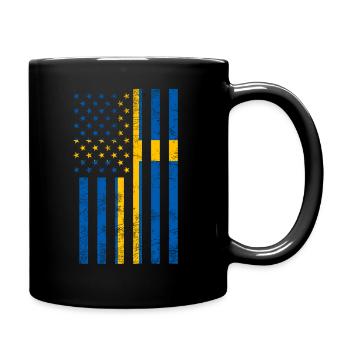 Drapeau USA Suède - Mug uni - noir - Droite