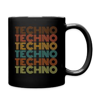 techno - Tasse einfarbig - Schwarz - Rechts