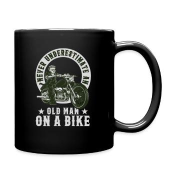 Cooles Biker Chopper Motorrad Geschenk - Tasse einfarbig - Schwarz - Rechts